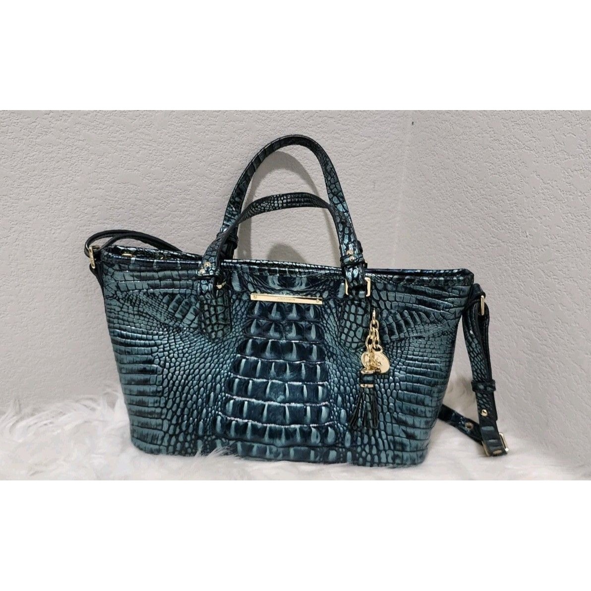 Brahmin Mini Asher Verdigris Melbourne Handbag